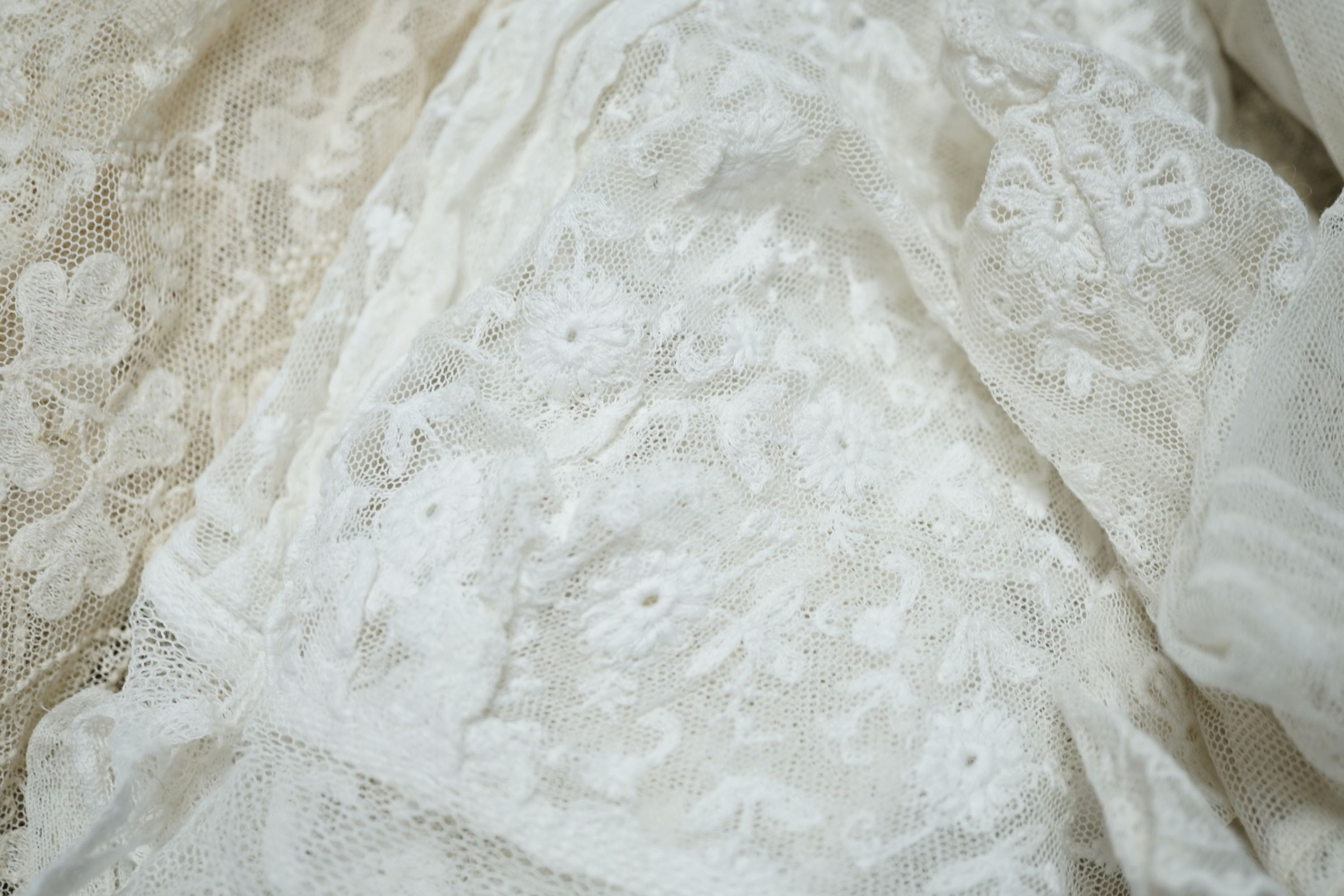 A lace jacket and five fine net and lace Edwardian ladies blouses.